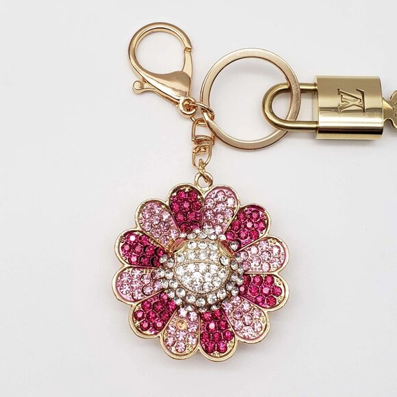 Authentic Louis Vuitton Lock & Key with Unbranded Flower Charm, Keychain - Picture 5 of 7